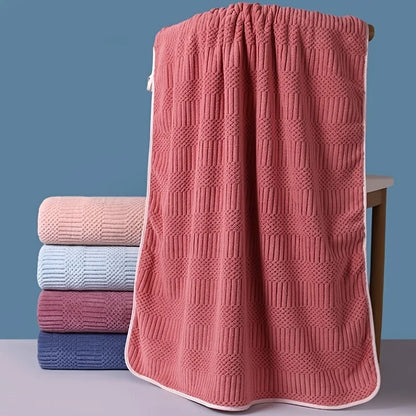 1pc Striped Coral Velvet Hand Towels, Soft Quick Drying Towel, Absorbent Hand Towel For Bathroom