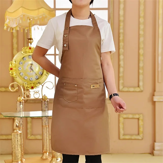 Fashion Canvas Kitchen Aprons For Woman Men Chef Work Apron For Grill Restaurant Bar Shop Cafes Beauty Nails Studios Uniform