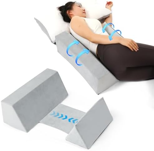 Fanwer Positioning Wedge Pillow for Back Pain Relief Snoring Prevention