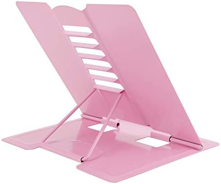 Adjustable Cookbook Stand with Tablet Holder Pink