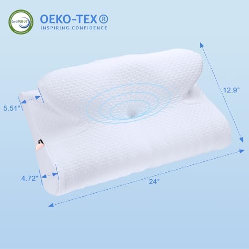 Contoured Cervical Neck Pillow for Sleep Support