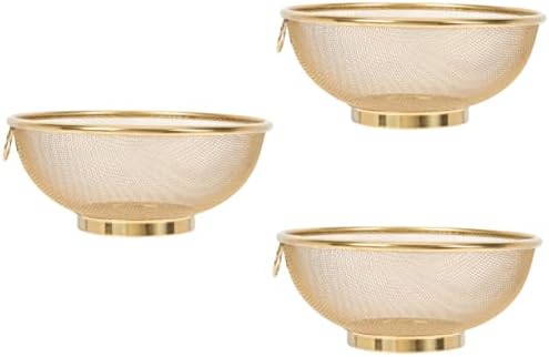 Zerodeko 3pcs Stainless Steel Colander Strainer Set
