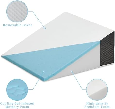Touchutopia Cooling Bed Wedge Pillow - 24x24 Triangle Design
