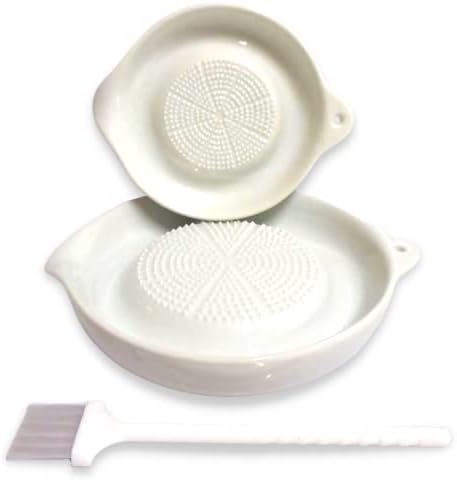 Braque Ceramic Grater Plates Set of 2 with Brush