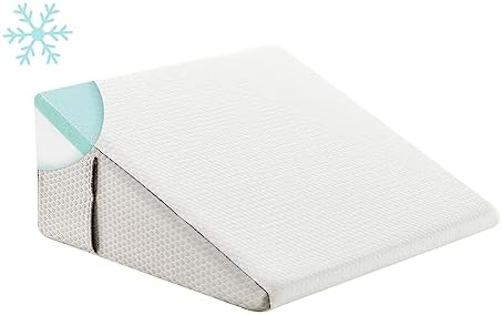 Bedluxe 10 Inch Cooling Wedge Pillow with Memory Foam Top