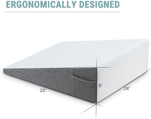 Howhom 8 Inch Foam Wedge Pillow for Back and Leg Support