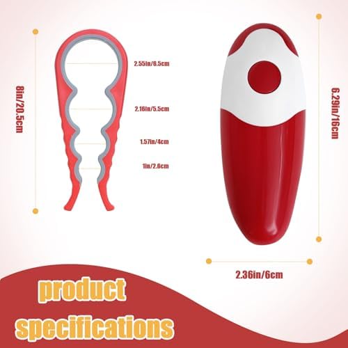 BRIGHTX Electric Can Opener - Hands Free Safe Compact for Seniors Pink