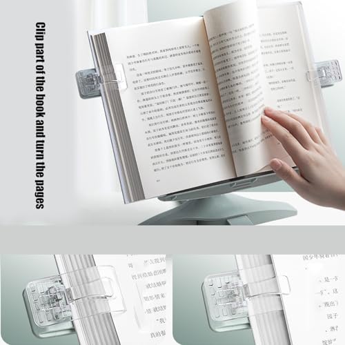 Folding Bookstand with Height and Angle Adjustments for Reading and Cooking