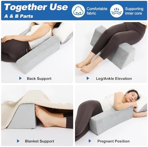 Fanwer Positioning Wedge Pillow for Back Pain Relief Snoring Prevention