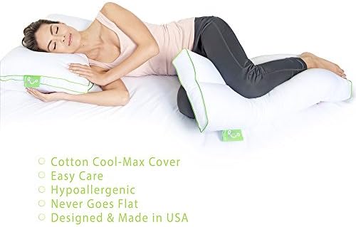 Sleep Yoga Knee Support Pillow for Back and Side Sleepers