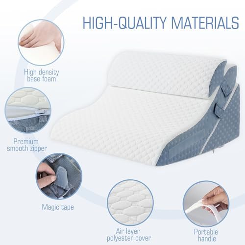 Ziiyllean 20-in-1 Adjustable Bed Wedge Pillow for Back Pain Relief