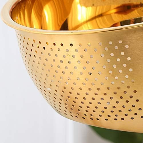DOCBLACK Rice Washing Bowl with Side Drainers - Gold
