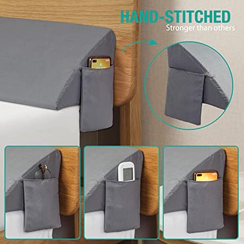 Vekkia Headboard Pillow with Phone Pocket 39 x 10 x 6