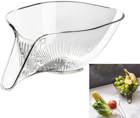 Crystal Clear Kitchen Drain Basket with Spout and Colander 1
