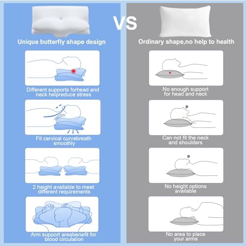 Contoured Cervical Neck Pillow for Sleep Support