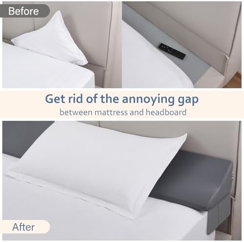 Vekkia King Bed Wedge Pillow Gap Filler with Storage Pockets