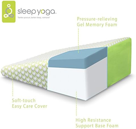Sleep Yoga Wedge Pillow 10 Inch Memory Foam Support
