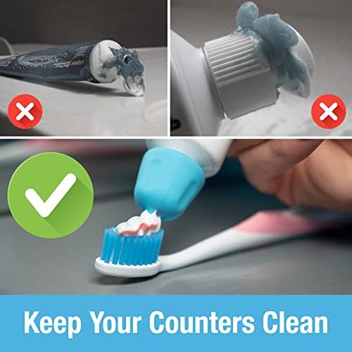 Tilcare Self Closing Toothpaste Caps 6-Pack - BPA-Free Mess-Free