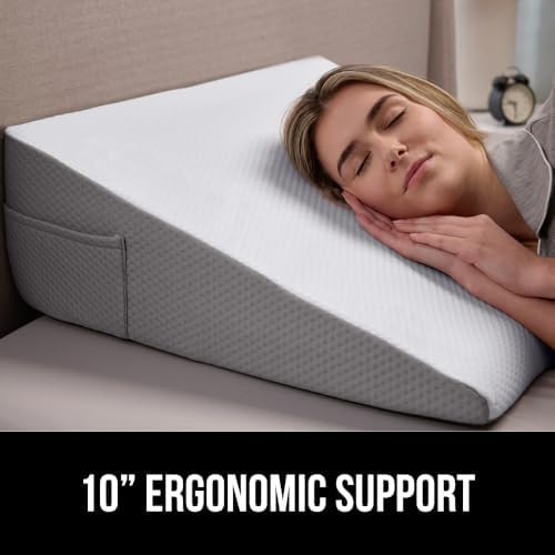 GORILLA GRIP Bed Wedge Pillow with Dots and Storage