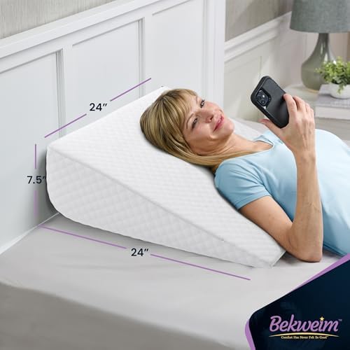 Bekweim Bed Wedge Pillow with Cover and Sheet