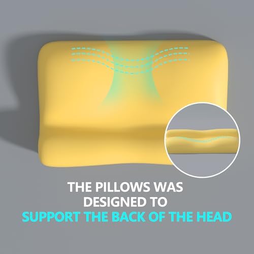 RESTCLOUD Contour Memory Foam Neck Pillow for Back and Side Sleepers