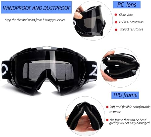 ATV Goggles with Balaclava Face Mask for All Ages