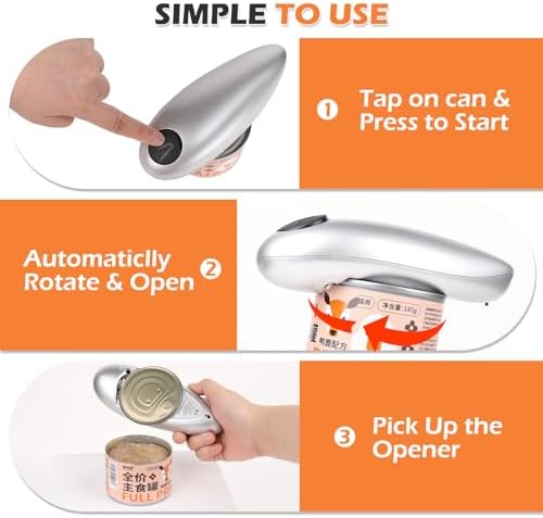 One Touch Electric Can Opener - Smooth Edge Cordless Compact Black