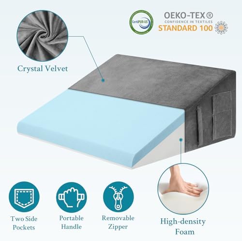 Domusensus 10 Memory Foam Wedge Pillow for Sleep Relief