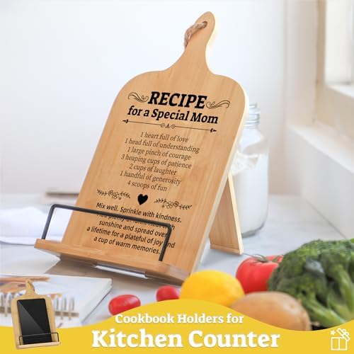Happy Mothers Day Cookbook Stand Adjustable Kitchen Book Holder