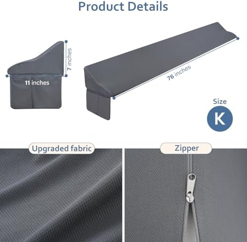Vekkia King Bed Wedge Pillow Gap Filler with Storage Pockets