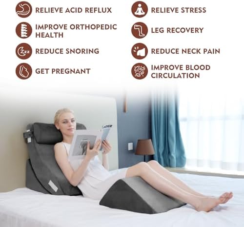 4PCS Orthopedic Bed Wedge Pillow Set for Back and Leg Pain Relief