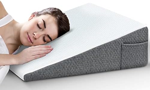 Howhom 8 Inch Foam Wedge Pillow for Back and Leg Support