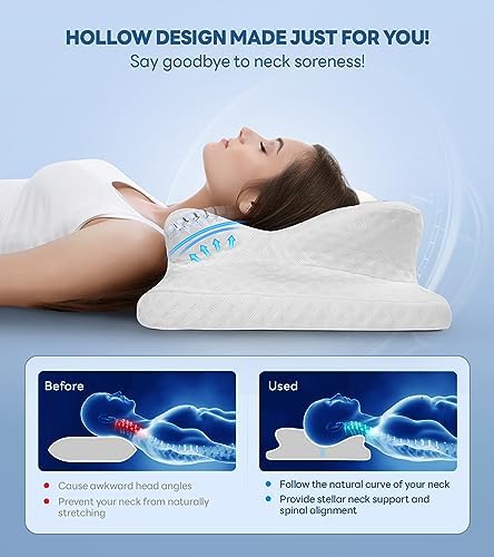 Cozyplayer Adjustable Contour Neck Pillow for Pain Relief and Support