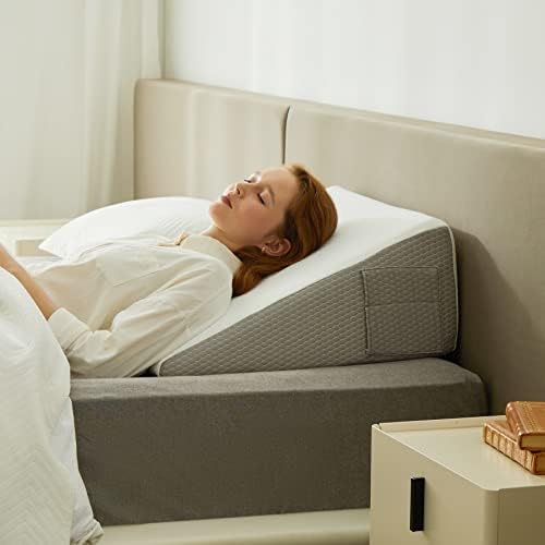 Bedluxe 10 Inch Cooling Wedge Pillow with Memory Foam Top