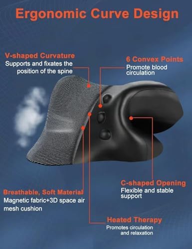Wireless Heated Neck Stretcher with Graphene and Magnetic Therapy