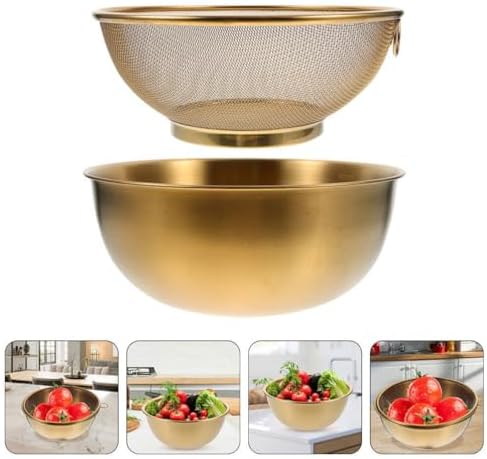 304 Stainless Steel Colander with Mixing Bowls Set
