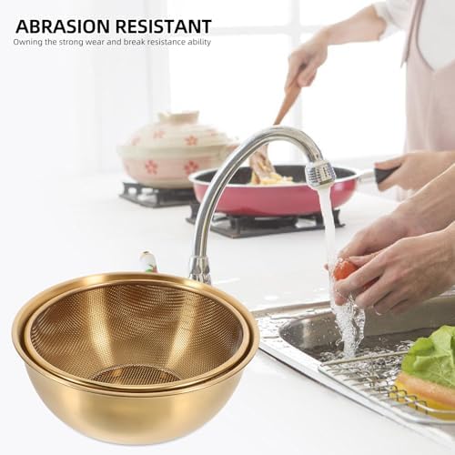 Luxshiny 2pc Stainless Steel Colander Set with Basin
