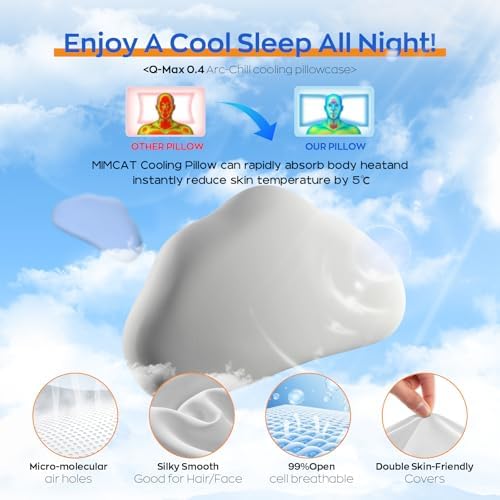 MIMCAT Cloud Contour Memory Foam Pillow with Cooling Cover