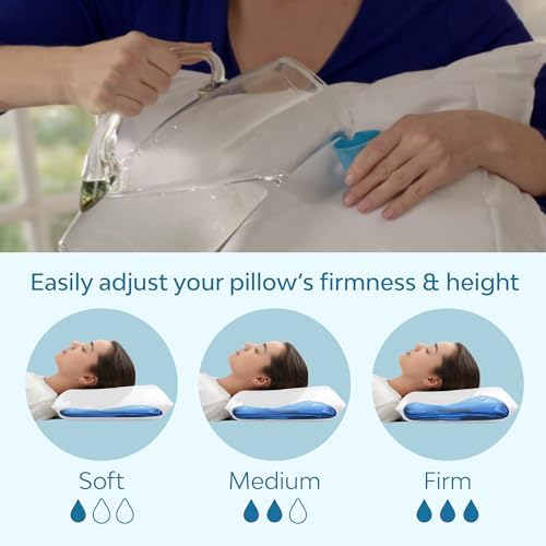 Mediflow Water Pillow with Memory Foam - Neck Pain Relief