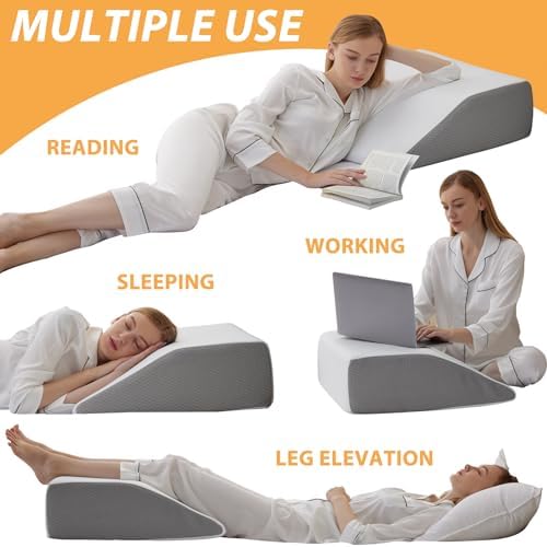 Bedluxe Leg Pillow 8 Inch Elevating Wedge for Post Surgery Swelling Relief