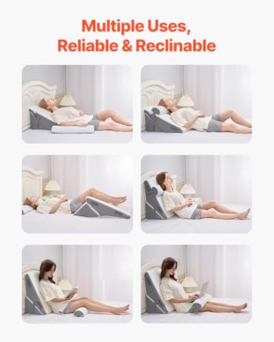 VEVOR 3 Pcs Adjustable Orthopedic Bed Wedge Pillow Set