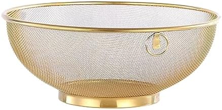 Gold Rice Washing Colander with Handle and Base