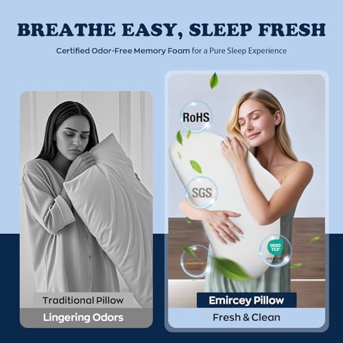 MIMCAT Cloud Contour Memory Foam Pillow with Cooling Cover