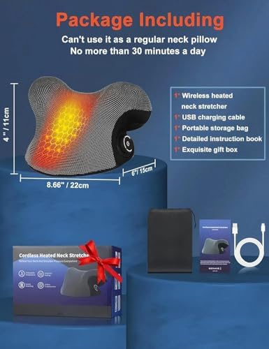 Wireless Heated Neck Stretcher with Graphene and Magnetic Therapy