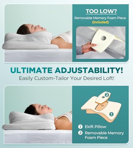 EKIFT Contoured Neck Support Pillow for Pain Relief and Beauty Sleep