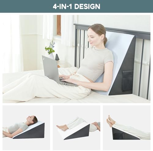 Touchutopia Bed Wedge Pillow for Acid Reflux and Snoring Relief