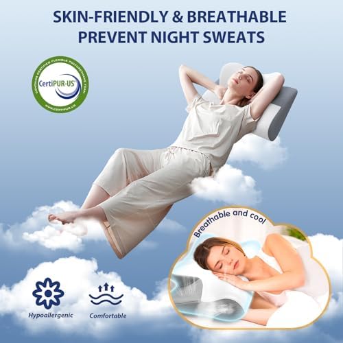 LUOFNI Contoured Neck Support Pillow for Side Sleepers