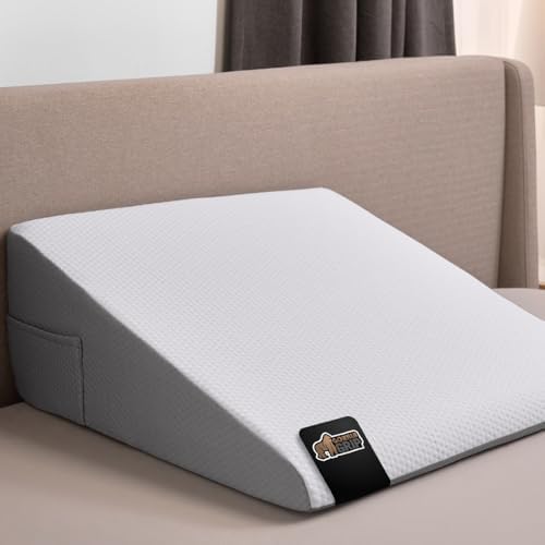 GORILLA GRIP Bed Wedge Pillow with Dots and Storage