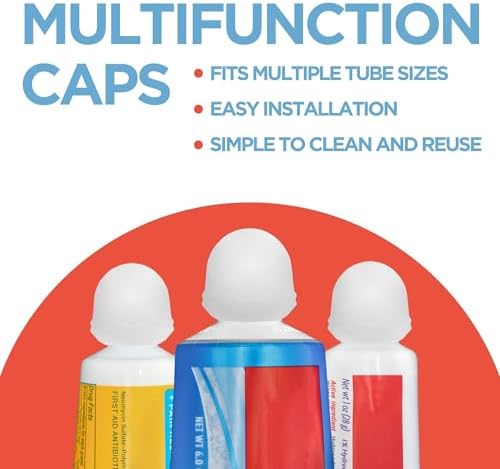 Chrome Cherry SqueezMe Self-Closing Toothpaste Caps Clear Pack of 3