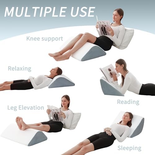 Ziiyllean Knee Wedge Pillow for Leg and Back Pain Relief